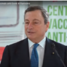 Il presidente del Consiglio Draghi illustra il decreto legge volto a fronteggiare i rischi sanitari connessi al Covid in occasione della visita al centro vaccinale anti Covid di Fiumicino