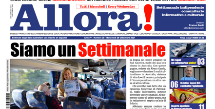 Il periodico “Allora!” di Sydney diventa settimanale