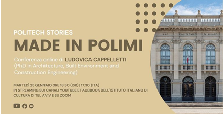 Domani la conferenza online “Made in PoliMi” a cura di Ludovica Cappelletti