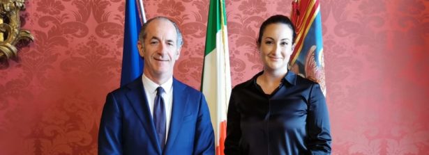 Il Presidente della Regione Veneto Luca Zaia riceve il Console Generale d’Australia  Naїla Mazzucco a Palazzo Balbi