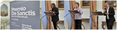 Premio De Sanctis per la Letteratura 2022 a  Enrico Terrinoni,  Emanuele Trevi e Benedetta Craveri