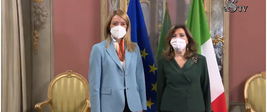 Presidente Casellati riceve Roberta Metsola, Presidente del Parlamento europeo