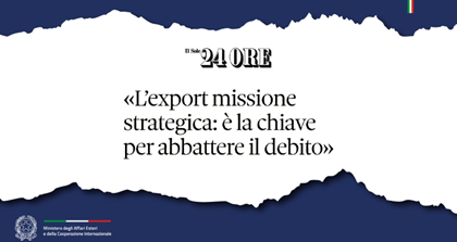 Tajani: “L’export missione strategica: è la chiave per abbattere il debito”