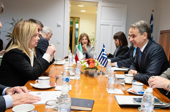 Il Presidente Meloni ha incontrato il Primo Ministro della Repubblica ellenica Mitsotakis