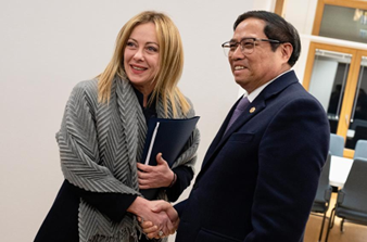 Vertice UE-ASEAN, il presidente del Consiglio Giorgia Meloni incontra il primo ministro vietnamita Phạm Minh Chính