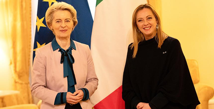 Il presidente del Consiglio Giorgia Meloni incontra Ursula von der Leyen, presidente della Commissione europea