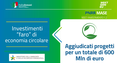 Rifiuti, Mase: finanziati con Pnrr 192 progetti “faro” di economia circolare