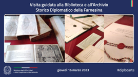 “Passeggiate nella Storia”: il 16 marzo visite guidate alla Biblioteca e all’Archivio Storico Diplomatico della Farnesina