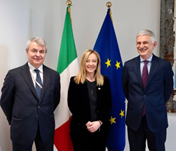 Rappresentanza permanente d’Italia presso l’UE, ultimo Consiglio europeo per l’Ambasciatore Benassi. Il Presidente del Consiglio Meloni lo ringrazia : “Un ottimo diplomatico e un vero servitore dello Stato”. Gli auguri di buon lavoro al rappresentante permanente designato Vincenzo Celeste