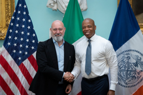 Emilia Romagna : il presidente Stefano Bonaccini in missione a New York