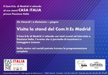 Spagna, il Comites di Madrid a “Passione Italia” 2023. Ricco programma di iniziative presso il suo stand “Casa Italia” (9-11 giugno)