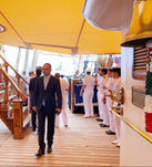 Giuseppe Stabile (Cgie)  saluta l’equipaggio della Nave Vespucci ormeggiata alle Canarie