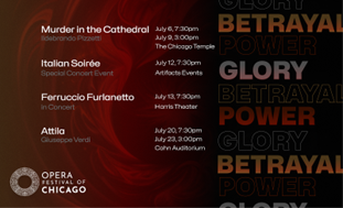 Stati Uniti, “Potere, Gloria, e Tradimento”: all’Opera Festival di Chicago produzioni originali di opere italiane (6-23 luglio)