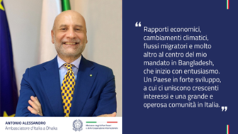 Antonio Alessandro è il nuovo Ambasciatore d’Italia in Bangladesh