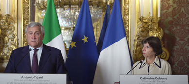 Italia-Francia: conferenza stampa congiunta dei Ministri degli Esteri Tajani e Colonna, si è parlato di immigrazione, Niger. Ucraina e Balcani Occidentali