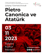 “Pietro Canonica e Atatürk. La presenza italiana nei primi anni della Repubblica di Turchia” : il 3 novembre Giornata di studio al Teatro Casa d’Italia di Istanbul