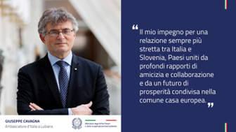 Giuseppe Cavagna è il nuovo Ambasciatore d’Italia in Slovenia