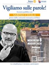 Rotary Club : a Belluno Sabino Chialà, priore della comunità monastica di Bose (8 maggio)