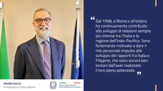 Davide Giglio è il nuovo Ambasciatore d’Italia nelle Filippine