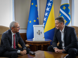 Visita di congedo dell’Ambasciatore d’Italia a Sarajevo Di Ruzza al Presidente di turno, Denis Bećirović