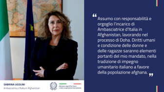 Sabrina Ugolini è la nuova Ambasciatrice d’Italia in Afghanistan