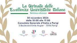 Francia, Giornata delle Eccellenze Universitarie Italiane al Consolato Generale d’Italia a Parigi (30 novembre)