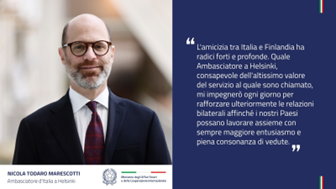Nicola Todaro Marescotti è il nuovo Ambasciatore d’Italia in Finlandia