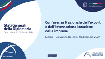 Alla Conferenza su export e internazionalizzazione delle imprese il dibattito “Diplomazia Sportiva. Verso i giochi olimpici e paralimpici invernali Milano Cortina 2026”