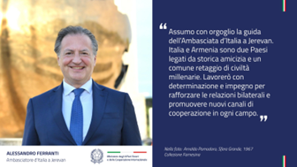 Alessandro Ferranti è il nuovo Ambasciatore d’Italia in Armenia