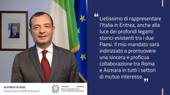 Alfonso Di Riso è il nuovo Ambasciatore d’Italia in Eritrea
