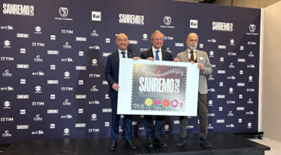 Sanremo: presentato all’Ariston il francobollo per la 75ª edizione del Festival