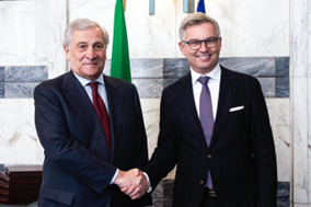 Il Ministro degli Esteri Tajani incontra il Commissario Ue per le migrazioni Brunner