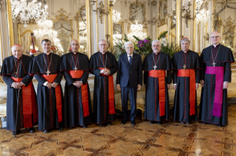 Il Presidente della Repubblica Mattarella ha incontrato al Quirinale i Cardinali italiani di nuova nomina