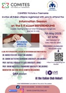 Referendum abrogativi 8-9 giugno, il 7 maggio incontro informativo del Comites Victoria-Tasmania e del Coasit