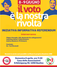 Svizzera, a Zurigo e Basilea incontri informativi sui cinque referendum in Italia