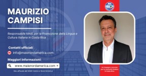 Maurizio Campisi nominato Responsabile MAIE per la Promozione della Lingua e Cultura Italiana in Costa Rica