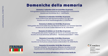 Germania,  “Domeniche della Memoria” a Berlino organizzate da Comites e Anpi