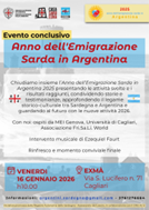 Anno dell’Emigrazione Sarda in Argentina: evento conclusivo a Cagliari il 16 gennaio