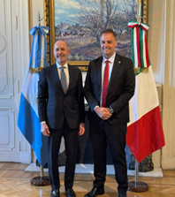 Buenos Aires, incontro dell’Ambasciatore Fabrizio Nicoletti con il Capo di Gabinetto dei Ministri Manuel Adorni