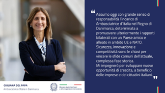 Giuliana Del Papa è la nuova Ambasciatrice d’Italia in Danimarca
