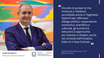 Guido De Sanctis è il nuovo Ambasciatore d’Italia in Uzbekistan
