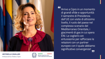 Antonella Cavallari è la nuova Ambasciatrice d’Italia a Cipro