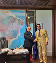 L’Ambasciatore d’Italia a Brasilia Cortese ha incontrato il Presidente dell’Agenzia Spaziale Brasiliana Chamon