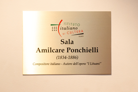 Vilnius, inaugurata all’Istituto Italiano di Cultura di Vilnius la sala dedicata al compositore italiano Ponchielli