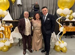 Massimo Romagnoli (Cgie e Ap) a Genk per la celebrazione dei 50 anni di matrimonio di Paolo Piazza (Comites) e Carmelina Canta