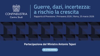 L’intervento del Ministro degli Esteri Tajani alla presentazione del “Rapporto di Previsione – Primavera 2026” del Centro Studi di Confindustria