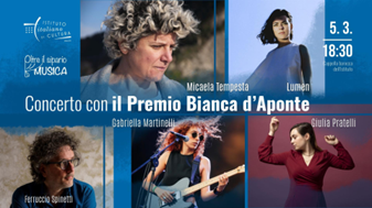 Premio Bianca d’Aponte: concerto all’Istituto Italiano di Cultura di Praga ( 5 marzo)