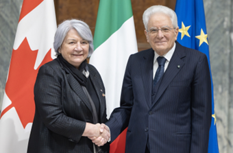 Il Presidente Mattarella ha ricevuto al Quirinale la Governatrice Generale del Canada, Mary May Simon