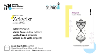 “Zeitgeist” di Marco Forni a Roma: la Società Dante Alighieri presenta il romanzo sulla malattia del tempo (2 aprile )