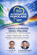 Alternativa Popolare: “Nasce l’Europa degli Italiani”, convention a Francoforte il 13 giugno